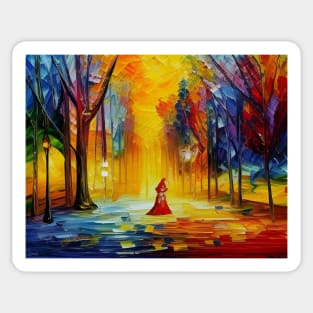 Red Riding Hood Lost In Rainbow Forest Sticker